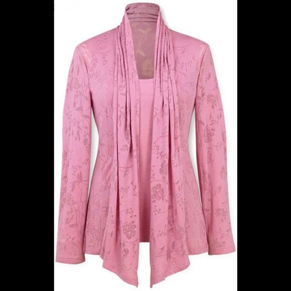 NWOT Lilac Burnout Cardigan & Tank Twin Set - Picture 3 of 5